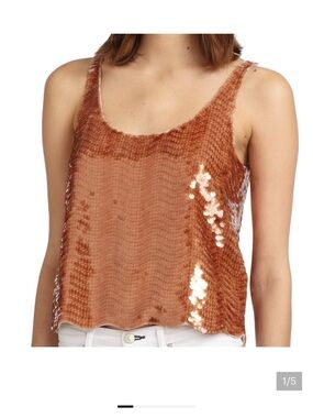BCBGMaxazria Sequin Tank Top Sleeveless Cami GUC BCBG Max Azria M